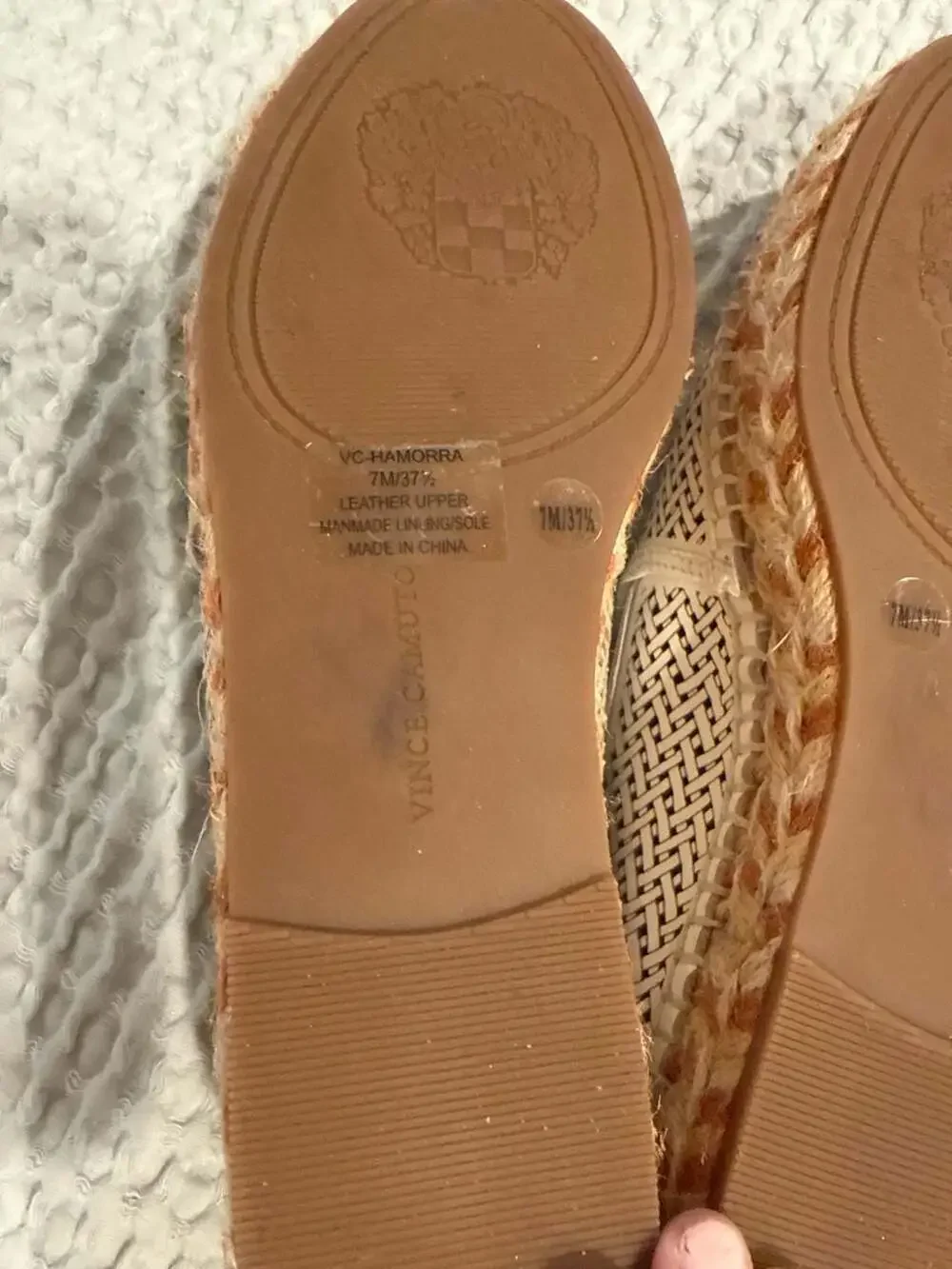 Vince Camuto Hamorra Woven Leather Espadrille Platform Flats